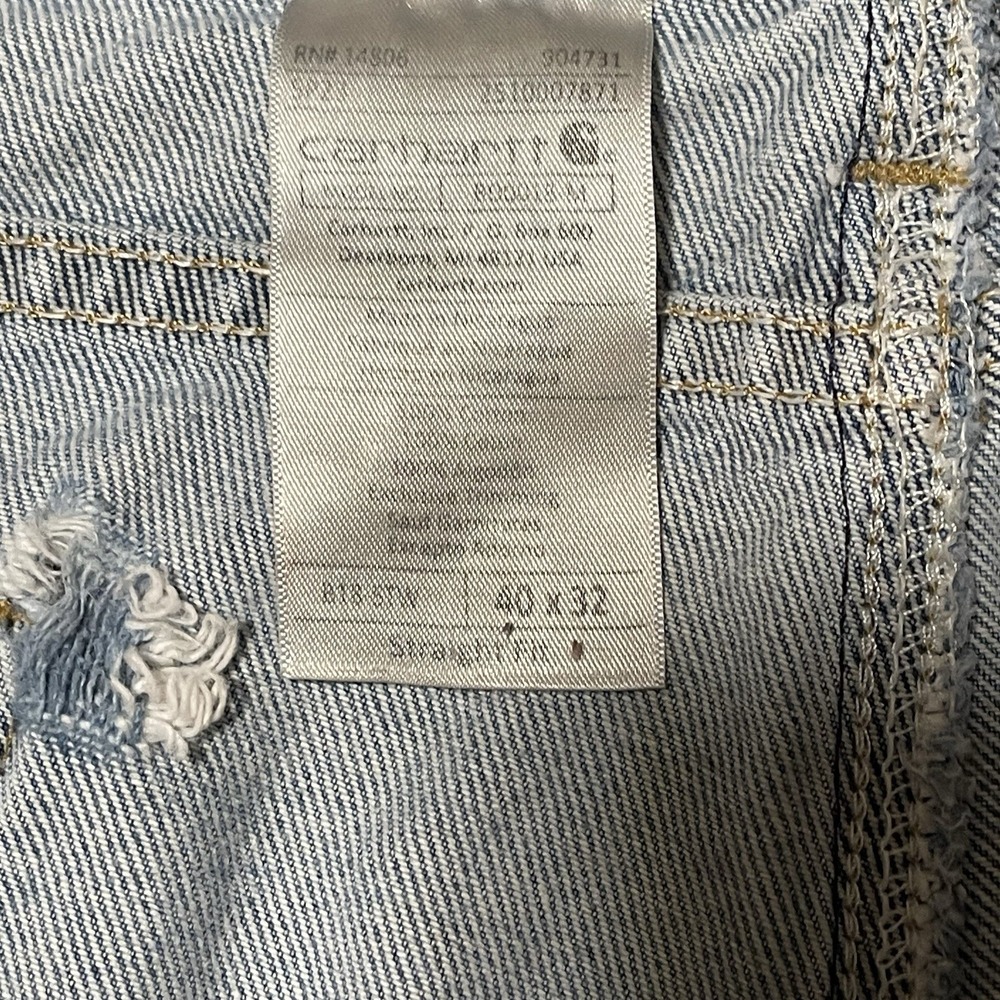 Carhartt Jeans Mens 40x32 Blue Relaxed Fit Straight Leg Denim Stretch Casual - Picture 7 of 8